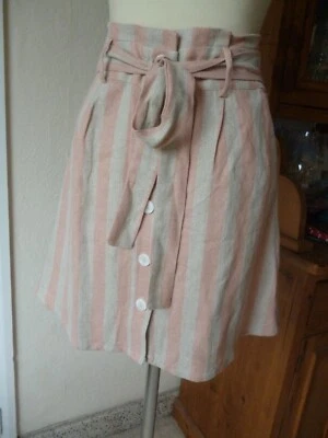 Falda Numph Catelyn Rayas Corbata Cinturón Botón Hasta la Rodilla NUEVA Inteligente Informal Foto 1 de 4