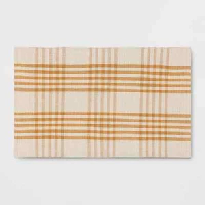 1'8"x2'10" Plaid Rectangle Woven Indoor Accent Rug Gold - Threshold - Picture 1 of 1