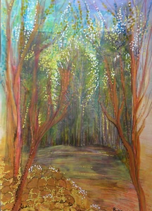 Original Painting13 X 9 Zoll Wasserfarbe + Bleistifte auf Papier direkt vom... - Picture 1 of 12