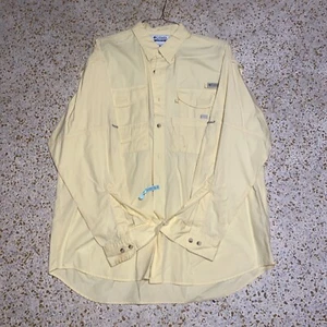 Colombia Men’s Large Vent PFG Yellow Long Sleeve Shirt - Picture 1 of 4