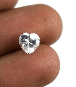 Wedding Gift Treated White Sapphire 2.25 Ct Gems Heart Shape Certified A15923