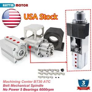 『US』 ATC Mechanical Spindle Motor No Power BT30 Tool Change Air Cylinder 6000RPM - Picture 1 of 13