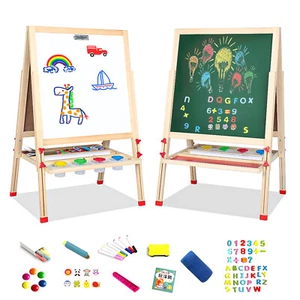 Kreidetafel Malerei Holztafel Maltafel Schreib Schultafel für Kinder 3-15 Jahre - Bild 1 von 7