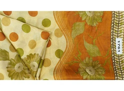 Sari tradicional beige indio vintage tela de diseñador sari estampado de 5 yardas Foto 1 de 4