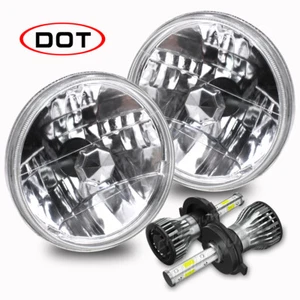 For Ford Fairlane 1955 1956 1957 2PC 70W 7inch Round LED Headlights HI/LO Bulbs - Picture 1 of 19
