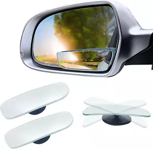 2 Pack Of blind Spot Mirror Rectangular Shaped HD Glass Frameless Convex Rear - Picture 1 of 12