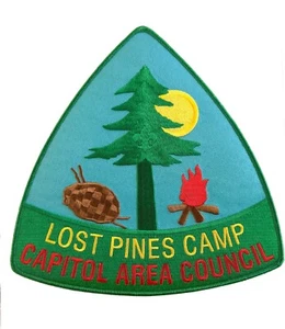 Parche Chaqueta Grande Boy Scouts Capital Area Counci Lost Pines Camp Raro - Imagen 1 de 1