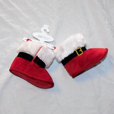 NUEVO Bebé Primera Navidad Papá Noel Botines Zapatillas Talla 6-12 Meses Unisex Foto 1 de 3