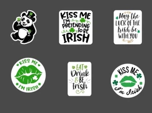 Paquete de pegatinas del día de San Patricio de 6 - 2,5"" - pegatinas felices trébol navideño irlandés - Imagen 1 de 1