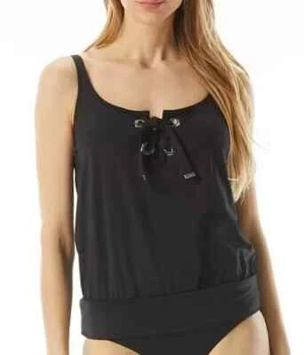MICHAEL Kors женщин на шнуровке блузон танкини верх, черный, размер средний, новый - Изображение 1 из 2