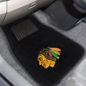 NHL - Chicago Blackhawks 2-pc Embroidered Car Mats 18"x27" - Picture 1 of 5
