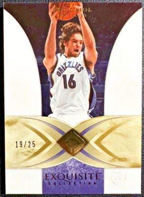 PAU GASOL 2006-07 Upper Deck Exquisite Collection Gold Parallel 19/25 - Image 1 of 2