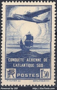 FRANCE TRAVERSÉE ATLANTIQUE SUD N° 320 NEUF ** SANS CHARNIERE  - Picture 1 of 2