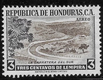 Honduras Air Mail 1956 3C, MNH NG The Southern Highway arquitectura Foto 1 de 2