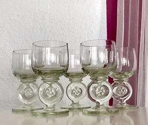 Antico? Replica peill marcata 5 bicchieri da vino romani bicchieri vetro vetro foresta toppa stelo - Foto 1 di 24