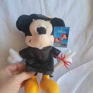 Disney Graduation Plush 8 inch Mickey Mouse Cap & Gown Diploma New - Picture 1 of 6