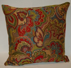 VINTAGE Dekokissen Paisley hochwertiger Jacquard 17" x 17" WUNDERSCHÖN! - Bild 1 von 7