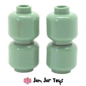 LEGO Minifigure Heads 4x NEW Sand Green Plain Pieces PH28 - Picture 1 of 3