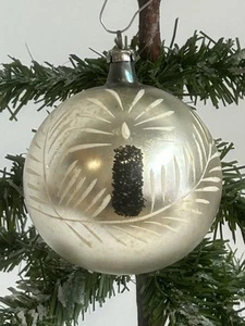 545/25 1x alter wunderschöner Weihnachtsschmuck Kugel KERZE silber - Picture 1 of 3