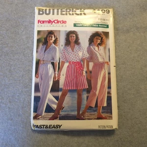 Pantalones Cortos Falda Top Butterick 4109 Patrón de Costura Talla 12-16 Sin Cortar Fácil De Colección - Imagen 1 de 8