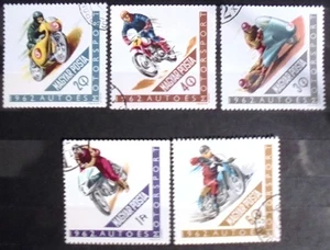 5 Briefmarken Motorradsport 1962 - Ungarn gestempelt - Bild 1 von 1