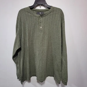 Consensus Sportswear Mens Size XL Green 3/4 Button Up Ribbed Knit Sweater - Picture 1 of 11