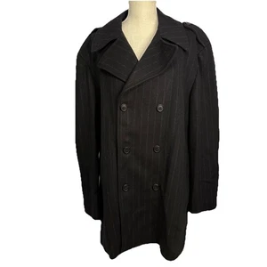 Cole Haan Collection Men’s XL Black Cashmere Wool Car Coat Made in England Vtg - Picture 1 of 16