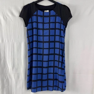 Needle & Thread Sz M Bold Geometric Shift Dress Light Casual Black Blue Contrast - Picture 1 of 6
