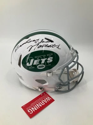 JOE NAMATH NEW YORK JETS SIGNED FULL SIZE AUTHENTIC HELMET JSA WITNESS COA - Image 1 of 4
