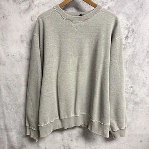 Felpa vintage Gap singola V uomo XL 25x26,5 grigia girocollo anni 90 - Foto 1 di 16