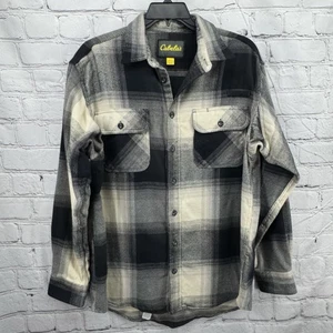 Cabela's Flanellhemd Herren LT schwarz & elfenbein kariert Heavyweight Shacket Outdoor - Bild 1 von 11