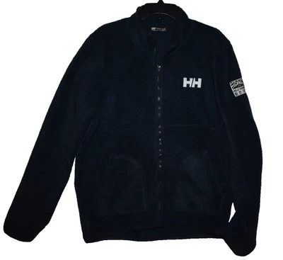 HELLY HANSON Cremallera Completa Azul Marino Sherpa Vellón Hombres Talla L Foto 1 de 4