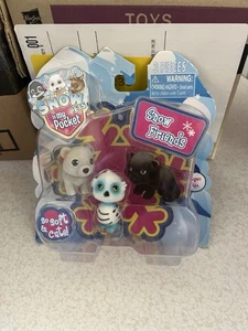 Snow Pets In My Pocket Polar Bear-Snowball, Snowy Owl-Vera, Wolverine-Ralphie - Picture 1 of 2