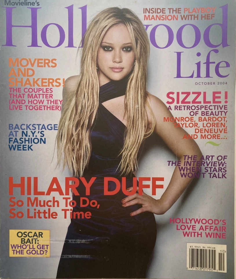 HILARY DUFF October 2004 HOLLYWOOD LIFE Magazine ANGELINA JOLIE PLAYBOY MANSION - Image 1 of 1