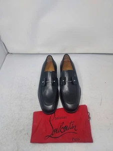 Christian Louboutin EU 42.5 US 9.5 MEN Leather Black Chambelimoc Loafer Size New - Picture 1 of 11