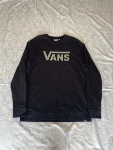 Men’s Vans Black With Grey Logo Crew Neck Sweatshirt Size XXL - Picture 1 of 4