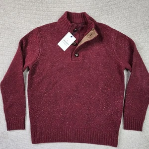 UNTUCKit Vangone Henley Lambswool Pullover Sweater Herren Large Rot Vangone - Bild 1 von 14