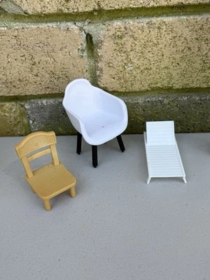 Vintage Mid Century Modern White Molded Plastic Shell Eames Style Chair Doll - Image 1 of 4