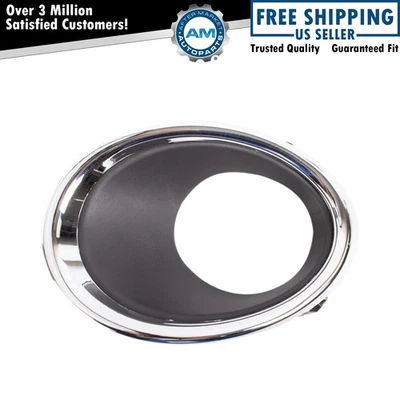 Ободок передних левых противотуманных фар хромированный и черный подходит для Nissan Rogue Sport 2017-2019 годов выпуска - Изображение 1 из 3