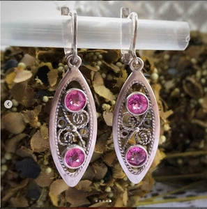 antike Ohrringe aus der Sowjetzeit.  Aus 925 Sterling Silber am Charkiw Schmuck - Bild 1 von 5