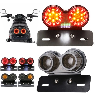 Motorcycle LED Tail Lights Turn Signal Brake License Plate Lights For Harley ATV - Image 1 of 4