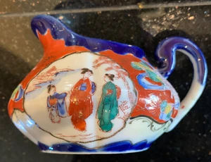 Old Nippon Porcelain Creamer with Flow Blue Trim - Picture 1 of 11
