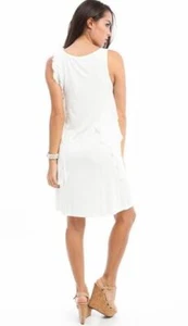 White Ruffle Jersey Dress - Picture 1 of 3