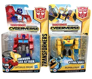 Transformers Set Bumblebee Optimus Prime Cyberverse Action Figures 2017 Box Dmg - Picture 1 of 16