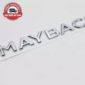 Silver Letter Emblem "MAYBACH" Rear Trunk Badge Deco Fits Mercedes Benz Maybach - Foto 1 di 4