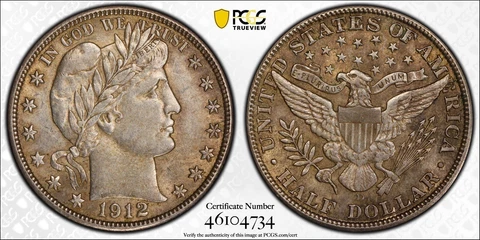 1912-D Barber 50c PCGS AU 55 Silver Half Dollar Cover