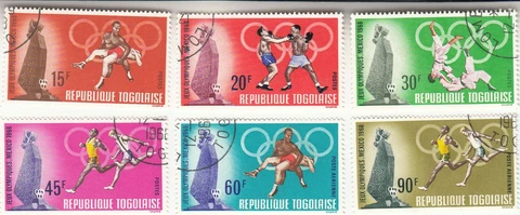 Togo 1968. Olympic Games, Mexico. SG 603 - 608. MNH. CTO Cover