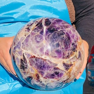 25,74 libbre sfera di ametista sognante naturale cristallo di quarzo sfera cristallo guarigione 2722 - Foto 1 di 16