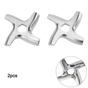 2 Pcs Mincer Blade Meat Grinder Parts Accessories Replacement Stainless Steel - Picture 1 of 12