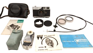 Cámara fotográfica Canon Canonet telémetro 35 mm 1961 con muchos accesorios - Imagen 1 de 15